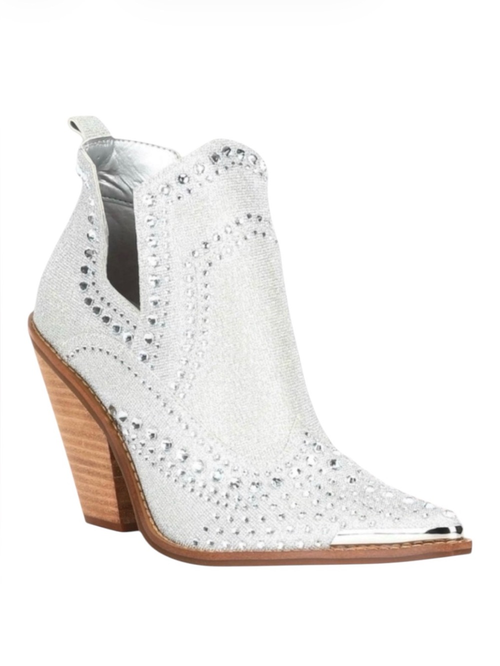 Gianni Bini BREES Rhinestone Metallic Western Booties NWT
